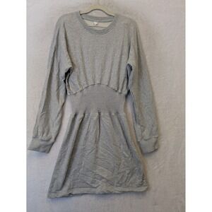 Arket Sweatshirt Dress Women's Medium Gray Ribbed Waist Long Sleeve